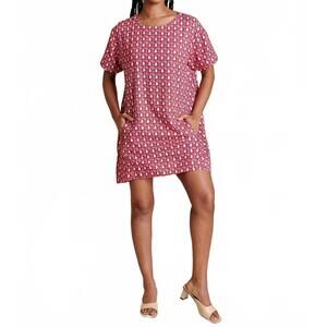 NEW STEWART SIMMONS bama gameday twill a-line dress in pink